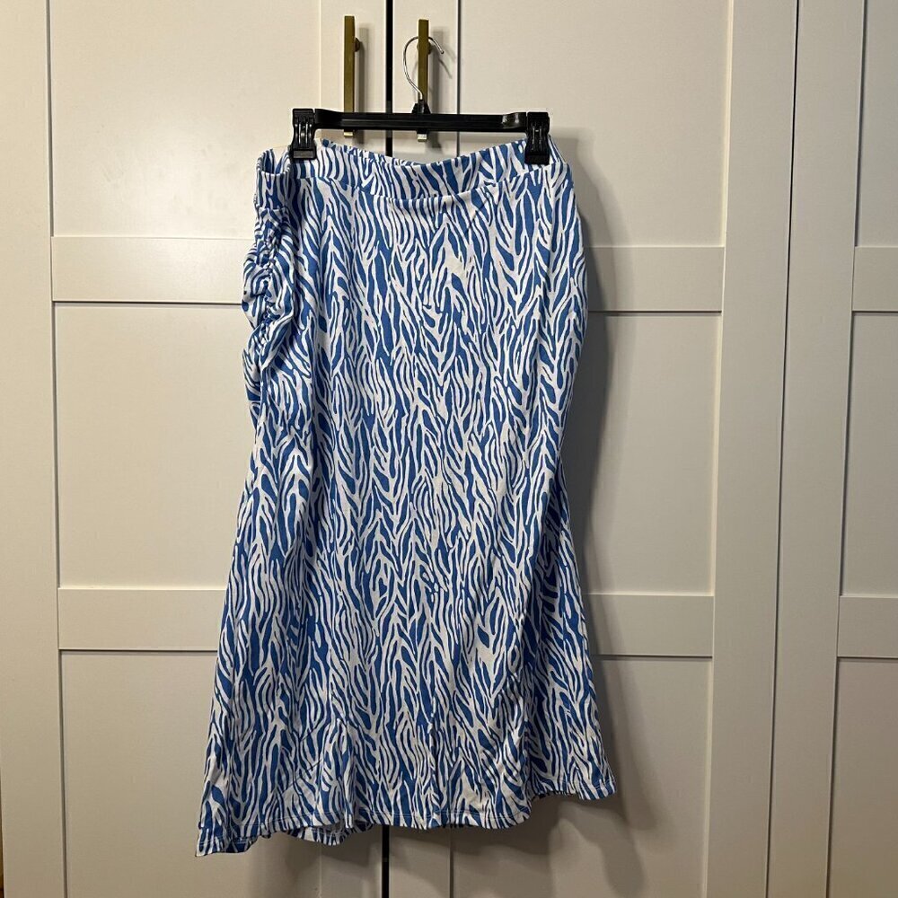 DVF for Target Women's A-Line Sea Twig Blue Midi Knit Skirt Size 1X NWT - Picture 2 of 7